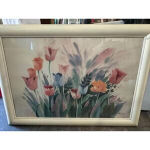 Large Framed Floral Print
